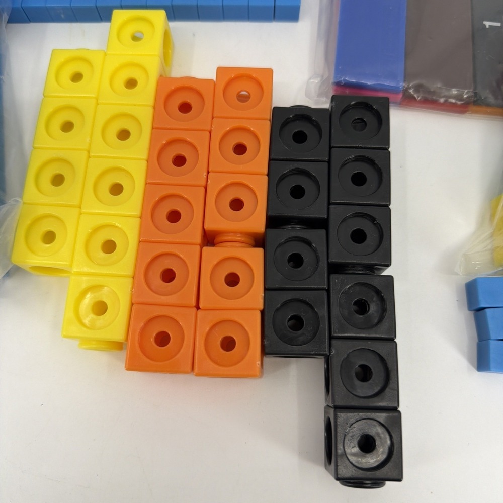 Base Ten Blocks Class Set Cubes, Rods, Flats, Fractions Tiles, Math Bundle - Picture 5 of 6